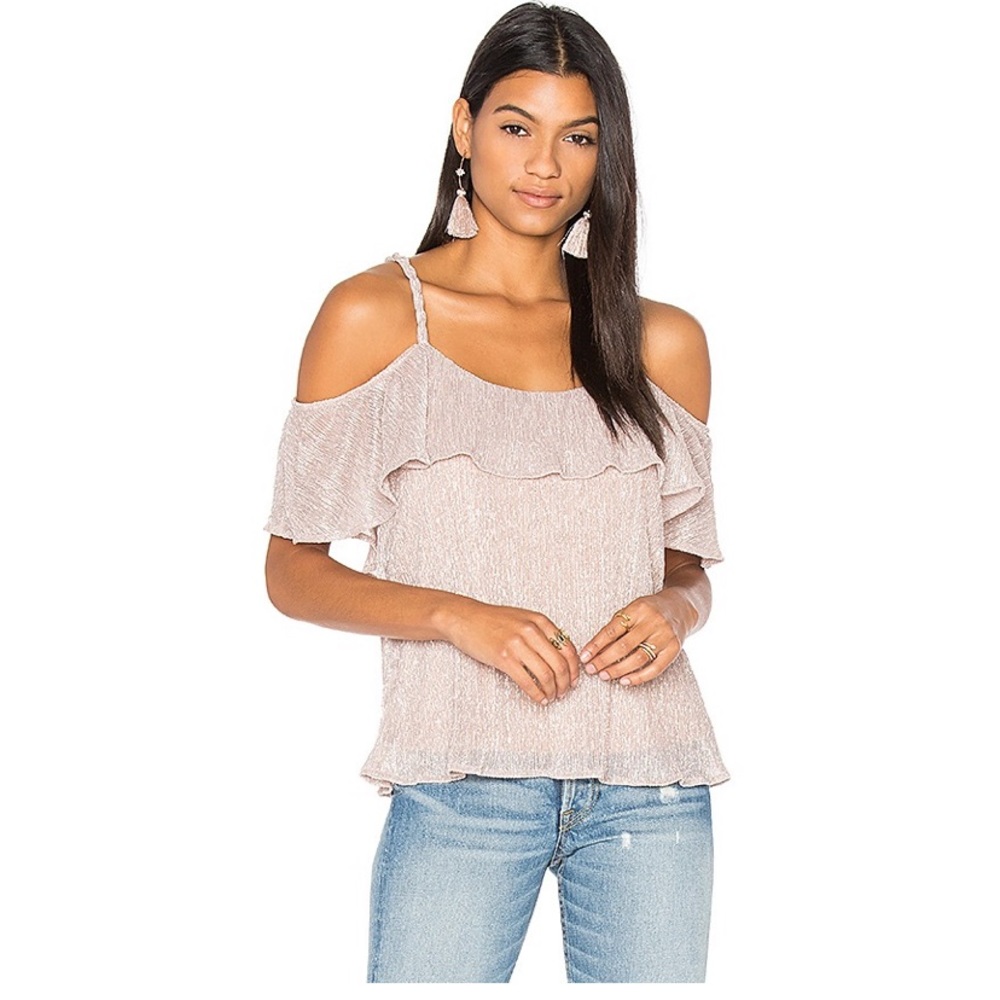 Ella Moss Champagne Shimmer Cerine Tank Ruffle